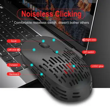 

2.4GHz Ergonomic Wireless Mouse Rechargeable Optical Computer Mouse Mice Colorful Glowing Receiver For Laptop PC Silent Mouse