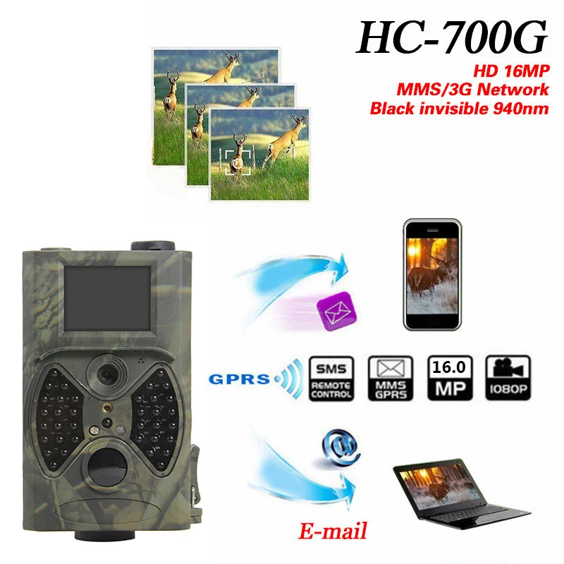 

HD Night Vision Scout Animal Camera MMS/Email/SMS Support Hunting Camera Cam Digital Trail 12MP 1080P 1.1S Trigger Time PTCS