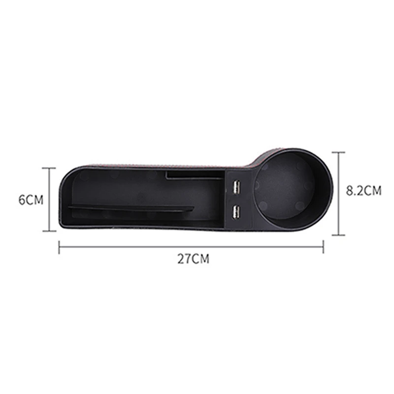 USB port portable Charger Car Seat creative Storage Box Seat Gap Filler Organizer Catcher Box accessories