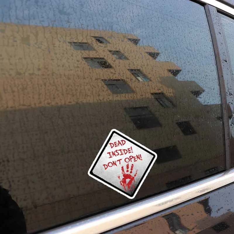 

Outdoor Sticker Walking Car DEAD INSIDE DONT OPEN Decal Truck Vehicle Bloody ZOMBIE Reflective
