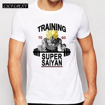 

The Dragon Ball Z Fashion Men's Printing T-shirt Super Saiyan Male Basic Tops Boy's Creative Hispter Tee