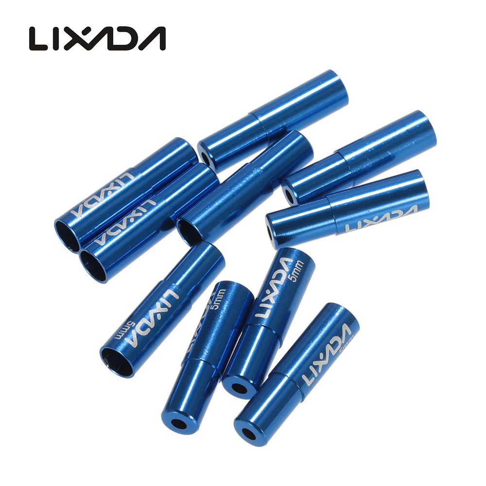Lixada 10 шт. 4 мм/5 мм велосипедный переключатель сдвиг тормозной провод кабельная трубка переключения кабеля Корпус наконечники трубки Топы Замена - Цвет: Blue 4mm