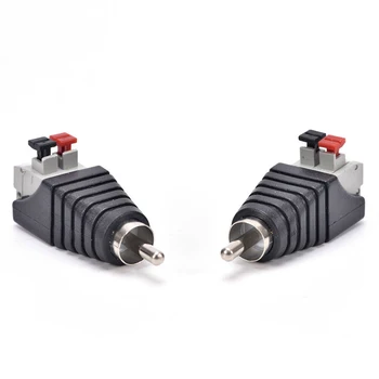 

2pcs Conversion AV To Audio Signal Transducer Monitoring Security Press Type Light Plug Male Connector Coaxial Jack Speaker Wire