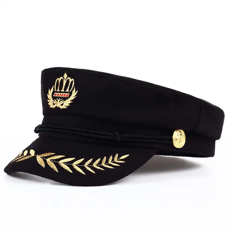 2019new Vintage warm hat Men Women Autumn Winter Flat Military berets Captain Adjustable Sailor Caps Navy cap Hats men's black beret hat