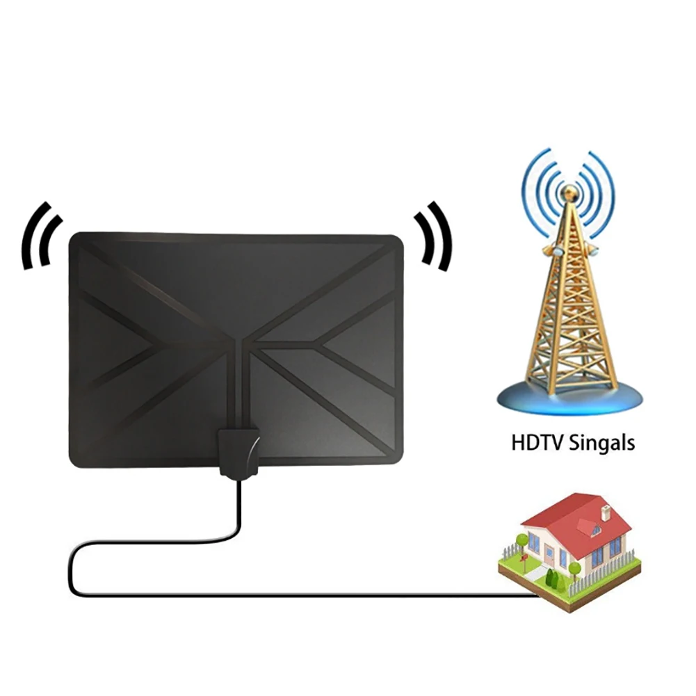 80 Miles Range 4K HD высокая производительность Простая установка ТВ антенна цифровая Бытовая Skywire ультра тонкая с усилителем съемная