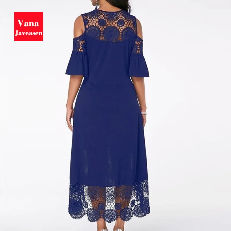 Robes D'Été Pour Femmes Dentelle Florale Manches Courtes Couleur Unie Robe Décontractée Paillettes Col En V Longueur Genou Robe De Plage Soleil