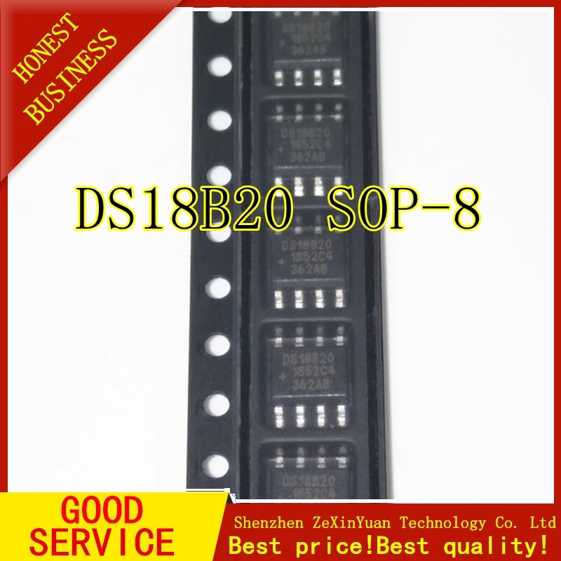 10 шт. DS18B20Z+ T& R DS18B20 DS18B20Z лапками углублением SOP-8 SMD датчик температуры бренд программируемый цифровой термометр/датчик температуры