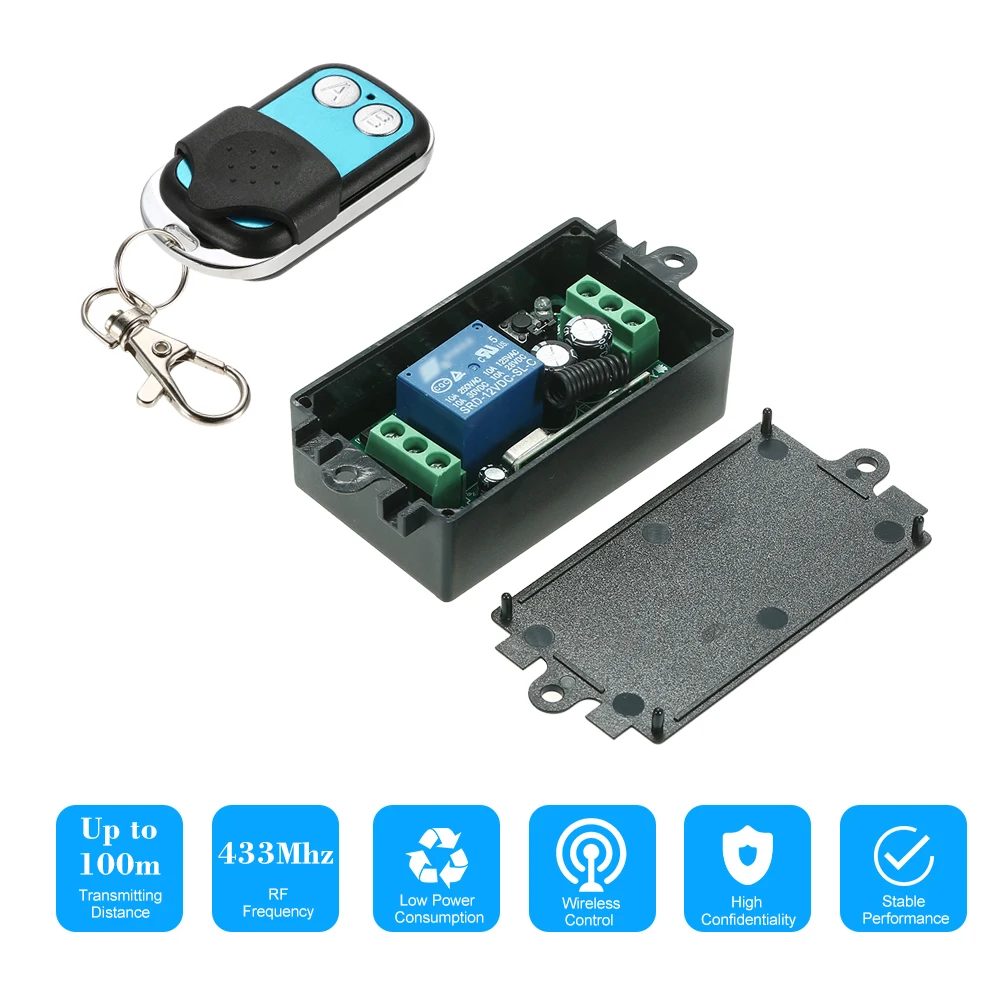 

4Wireless Remote Control Switch Receiver Module and 2Key RF 433 Mhz Transmitter Remote Controls Smart Home Automation