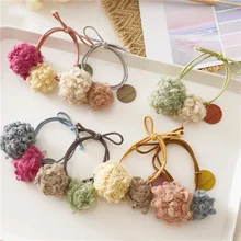 Корейский стиль, Осень-зима, шерсть, овчина, лента для волос, три состояния, аксессуары для волос, узел, двойной, стиль, галстук, головная повязка для девочек, H