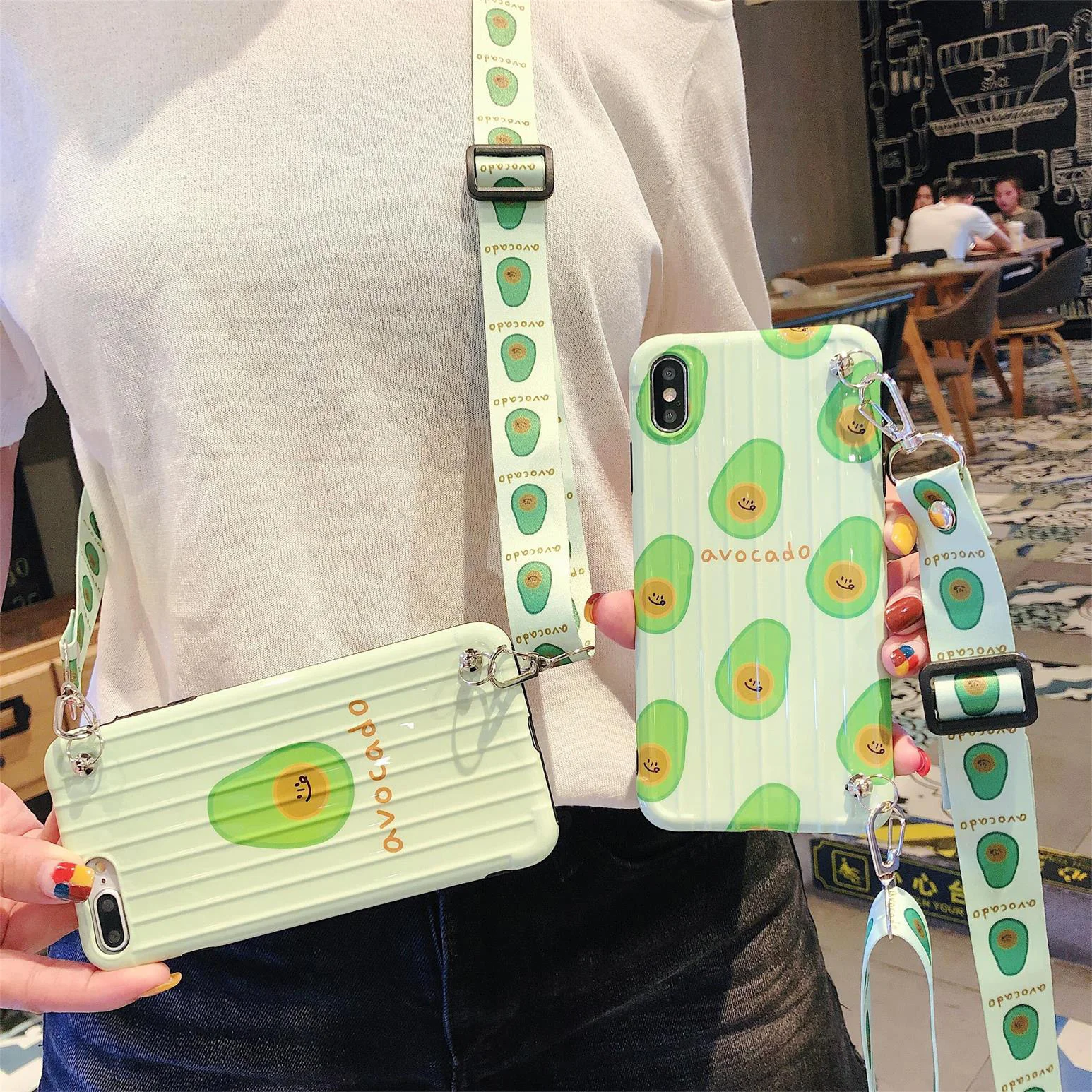 

strap tpu case for huawei P30 P20 pro honor 10 mate 20 pro nova 4 3 case cover Avocado luaage shoulder lanyard soft silicon phon