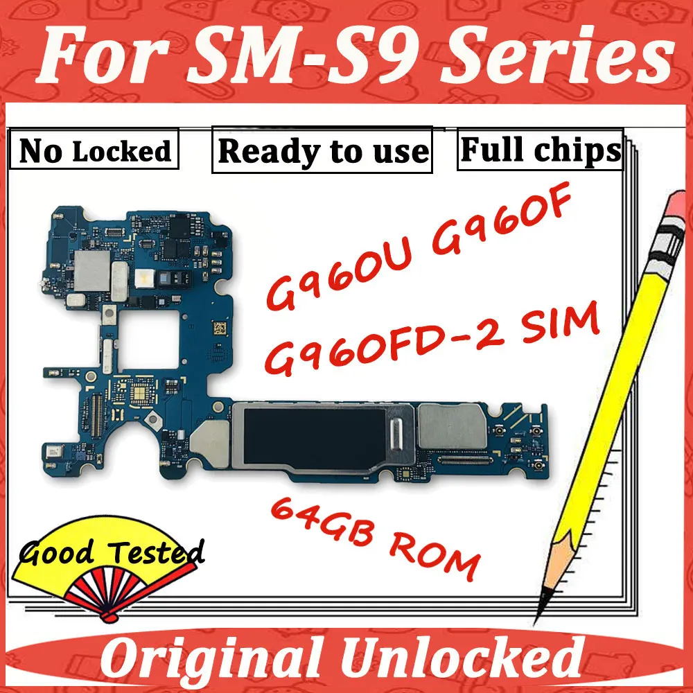 Оригинальная материнская плата для Samsung Galaxy S9 G960F G960U G960FD с полным чипом
