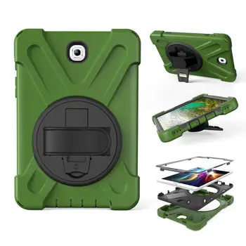 

Armor Coque For Samsung Galaxy Tab S2 8.0 SM-T710 T713 T715 Hand Strap 360 Rotation Stand Case Cover for Samsung T710 T713 Case