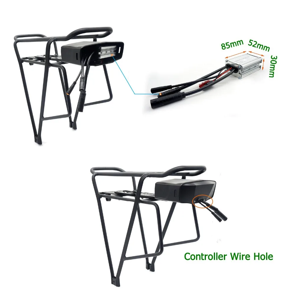 Cheap Okfeet Powerful Bateria 36V 48V 13Ah 16Ah Rear Rack Battery for Bafang  eBike Battery + Double Layer Luggage 13