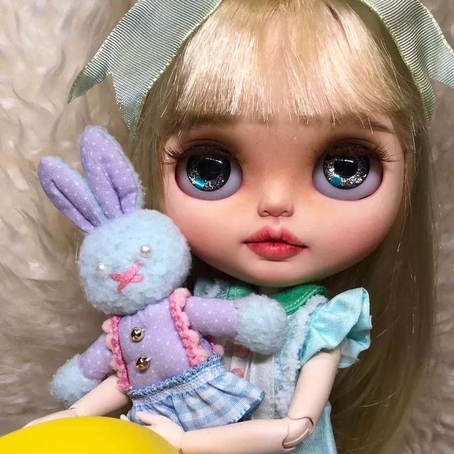 

1/6 BJD 30CM Doll toys 19 joint Top Quality Chinese Doll BJD Ball Joint Doll Red lips Blonde bunny Cute girl blyth doll