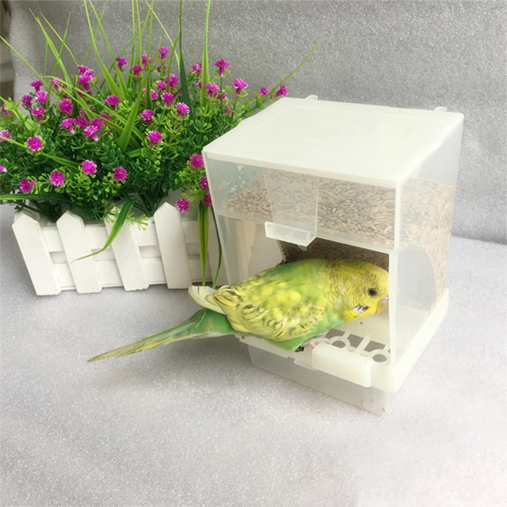 Pets Poultry Birds Feeder Automatic Food Feeding Container Parrot Pigeon Splash Feeder Bird Cage Accessories