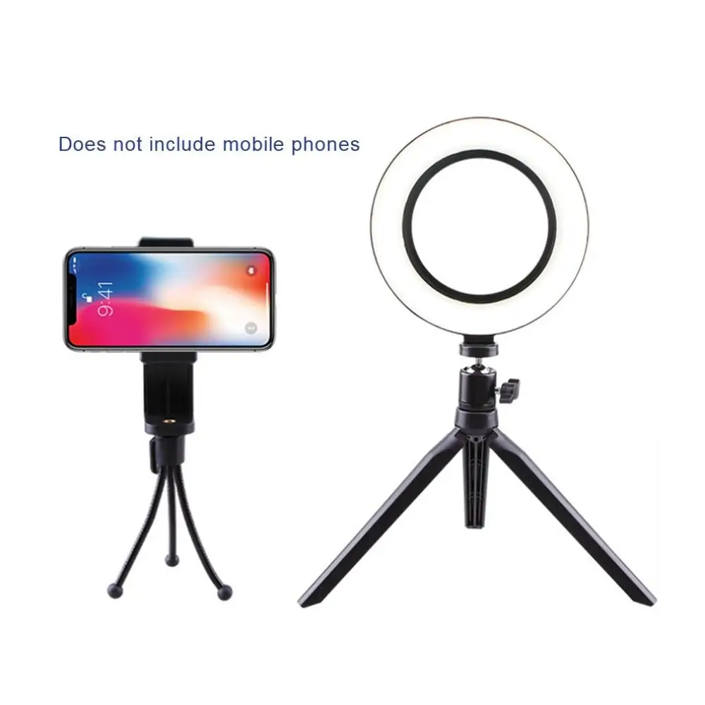 

Desktop Live Ring Fill Light Mobile Phone Bracket Tripod Set 6 Inch Led Photography Beauty Lamp Three-dimensional Thin-face