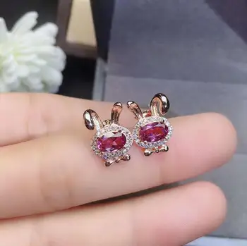 

natural And Real Garnet gemstone earrings S925 silver earrings women fashion earrings New year gift