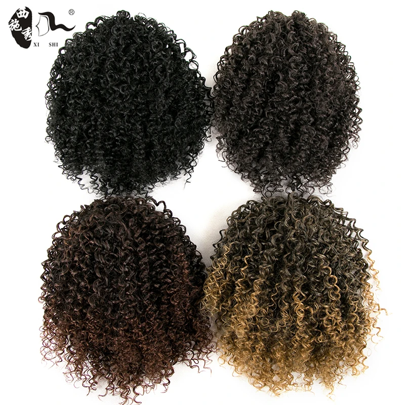 

Afro Kinky Curly Ponytail African American Short Wrap Synthetic Drawstring Puff Pony Tail Clip in Hair Extensions
