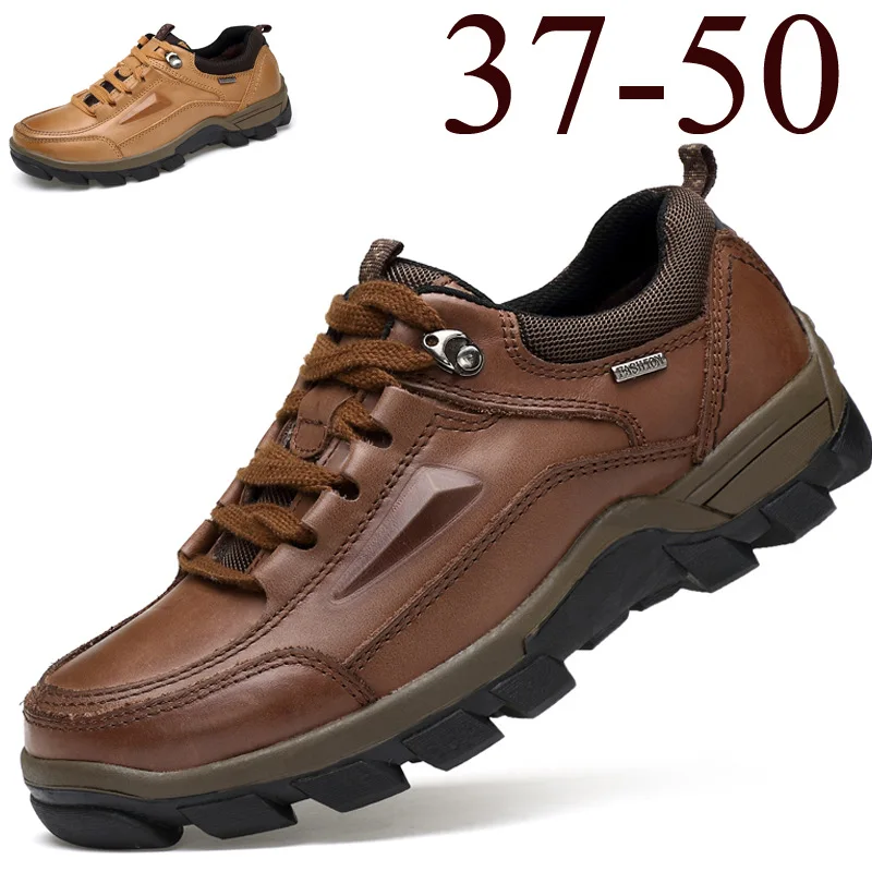 

2019 Autumn And Winter men's plus size37-50 outdoor casual shoes first layer cowhide handmade men's shoes
