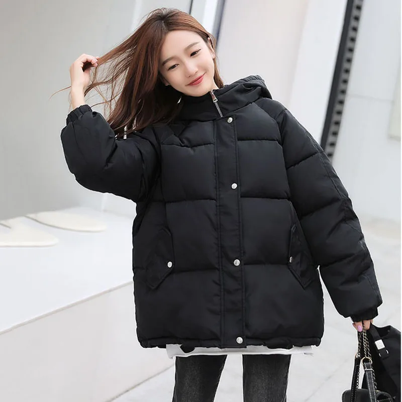 Shipped within 12h Women's Winters Coats 2020 Hooded Winter Bomber Jackets Women Thick Quited Cotton Parka Oversize Loose Jacket