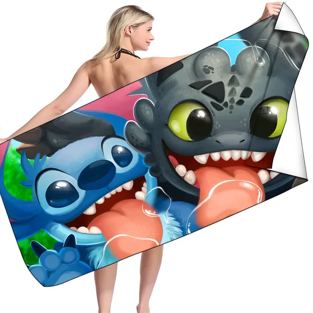 Disney Stitch Lilo Cartoon 3D stampato telo mare con cappuccio Quick Dry  nuoto surf accappatoio mantello Fitness per bambini adulti - AliExpress