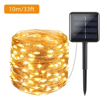 

10m/33ft 100-LED Solar Power String Fairy Lights Christmas Garden Outdoor Party Lamp 1*Solar Panel+ 1*LED String Light