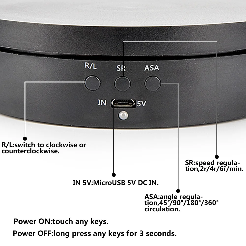 UNTCENT motorisierter drehbarer Drehteller, elektrisch drehbarer Präsentationsständer für Schmuck-Sammelprodukte