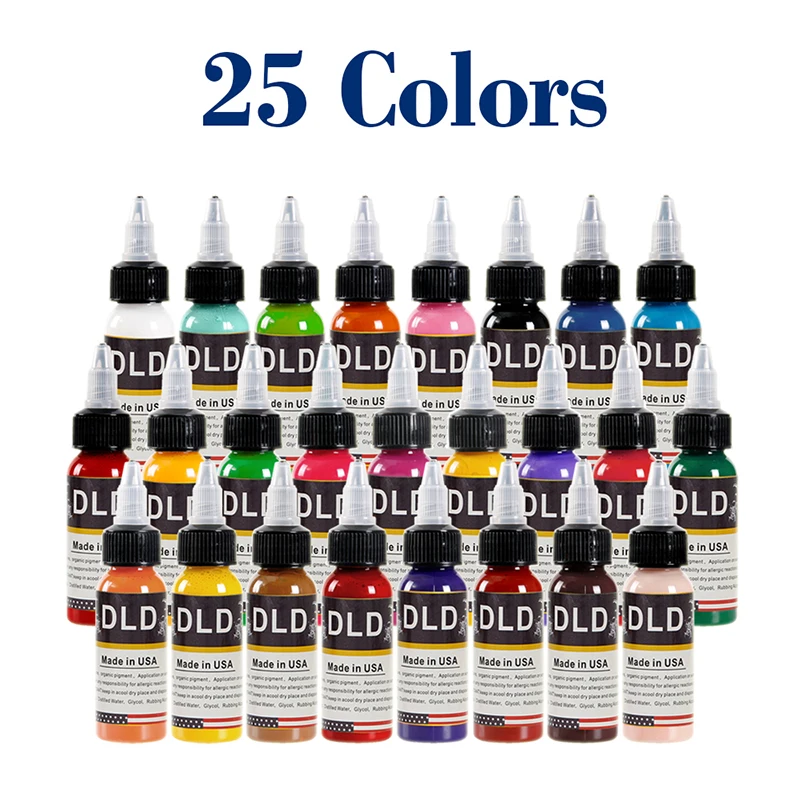 

25 pcs tattoo ink black permanent makeup pigment microblading micropigmentation pigments for Body paint tattoo color(15ML)tool