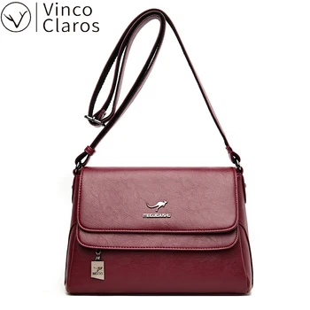 

High Quality Leather Purses and Handbags Luxury Designer Shoulder Crossbody Bags for Women 2020 Large Capacity Waterproof Flap