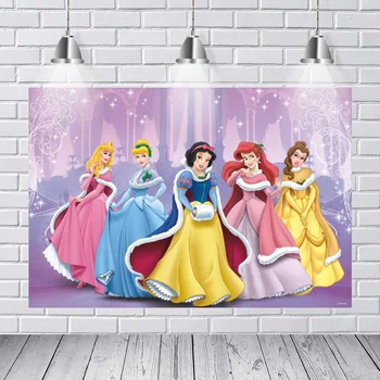 

Photography Backdrops Beautiful Princess Snow White Belle Cinderella Sparkle Stars Starry Custom Photo Backdrop Background Vinyl