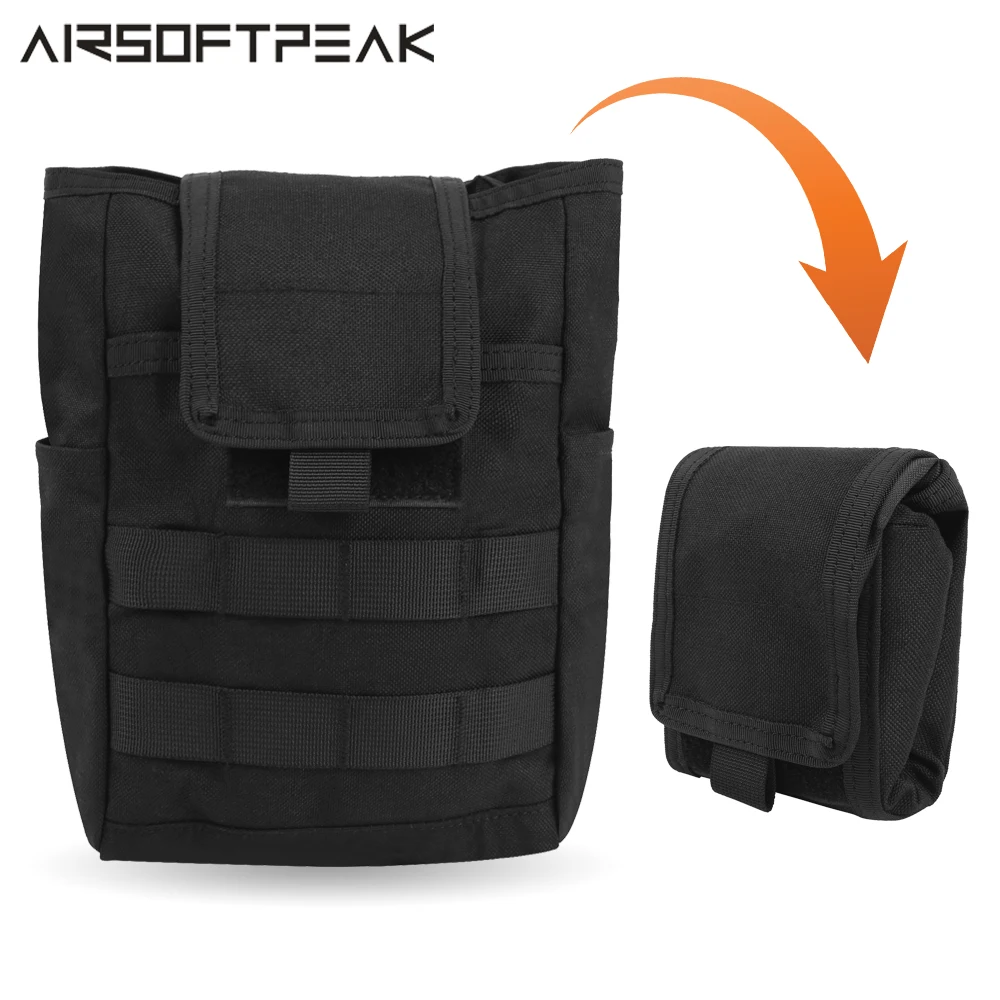 1000D Tactical Folding Dump Pouch Roll-Up Garbage Pouch Foldable Waist Belt Bag Magazines Holder EDC Storage Pack Purse