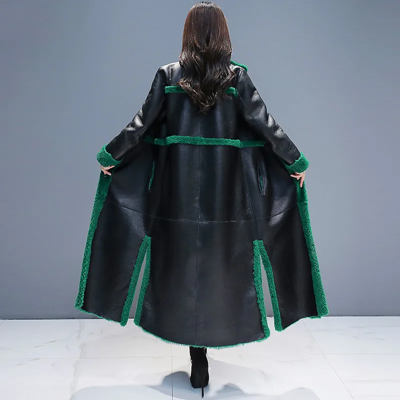 Tcyeek/зимняя меховая куртка женская одежда модное женское пальто из искусственного меха женские X-Long Теплые Куртки из искусственной кожи Hiver TF81138