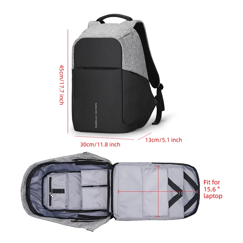 Mark Ryden Multifunction USB charging Men 15inch Laptop Backpacks For Teenager Fashion Male Mochila Travel backpack anti thief images - 6