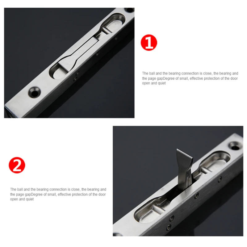 

Stainless Steel Security Door Guard Flush Latch Slide Bolt Lock + Mounting Screw