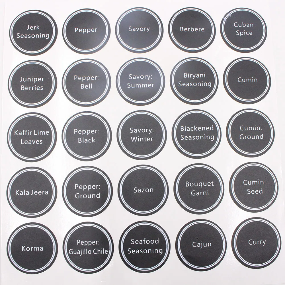 aeProduct.getSubject() 13pcs Waterproof Jar Stickers Round Bottle Tags Spice Labels Pantry Printed Decor Home Accessories PVC Adhesive Kitchen