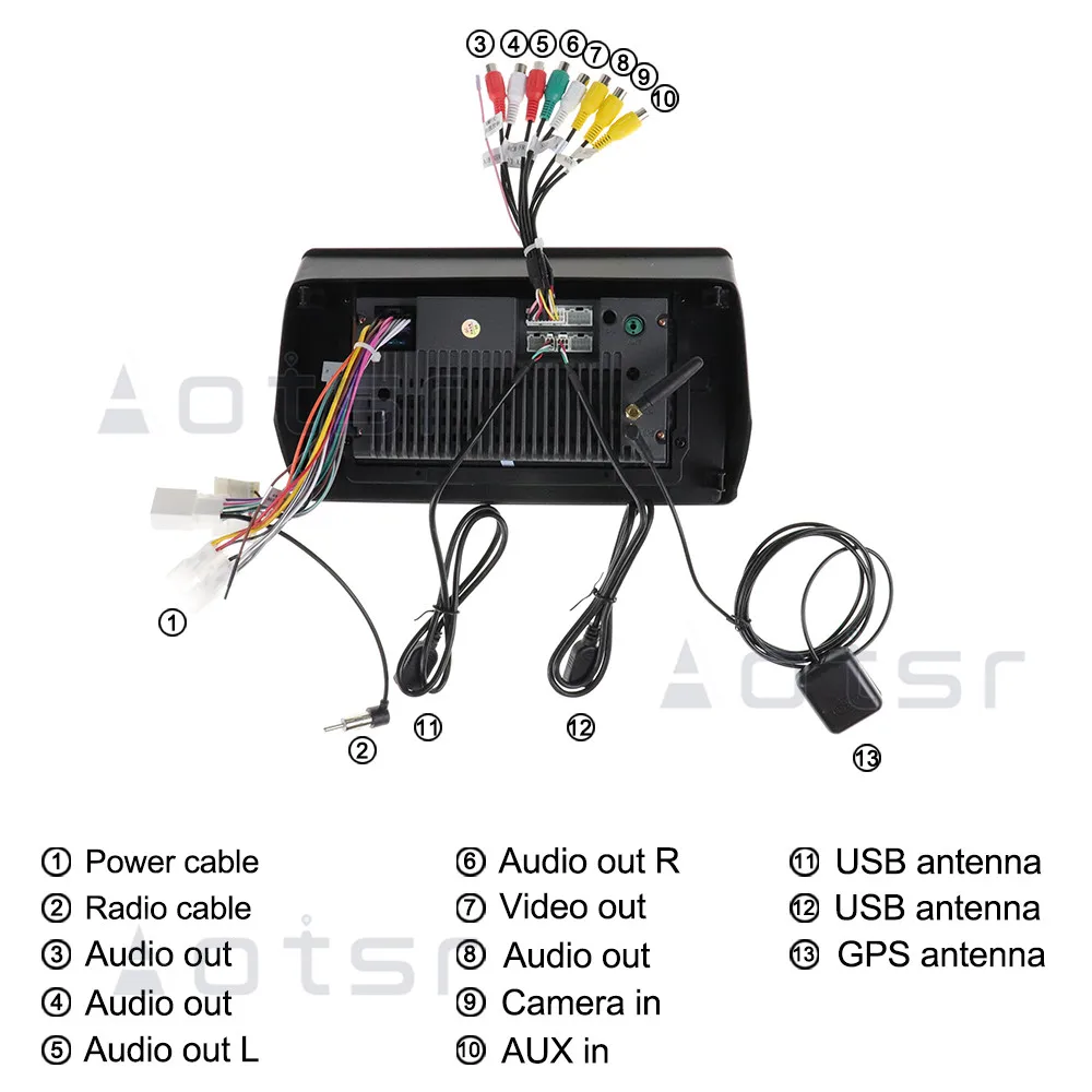AOTSR 10 дюймов Android 10,0 gps навигация автомобильный стерео плеер для Toyota Wish 2009-2012 мультимедийный плеер DSP CarPlay wifi
