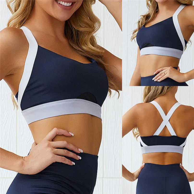 

S-XL Sports Bra Full Cup Breathable Top Shockproof Cross Back Push Up Workout Bra For Running Jogging Yoga Fitness Bras &3A20