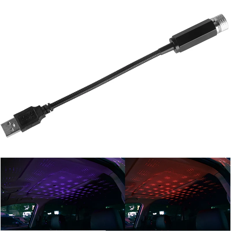 

DERI Car Interior LED Atmosphere USB Plug Star Night Lights Projector Light Decoration Light Interior Ambient Atmosphere Lamp