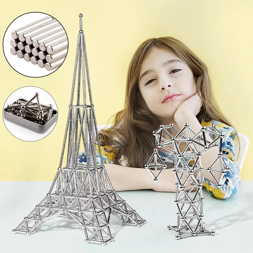 

DIY Magnets Cube Magic Building Blocks Construction toys for Children Adult Educational Innovative Magnetic ball Set Puzzle Toys