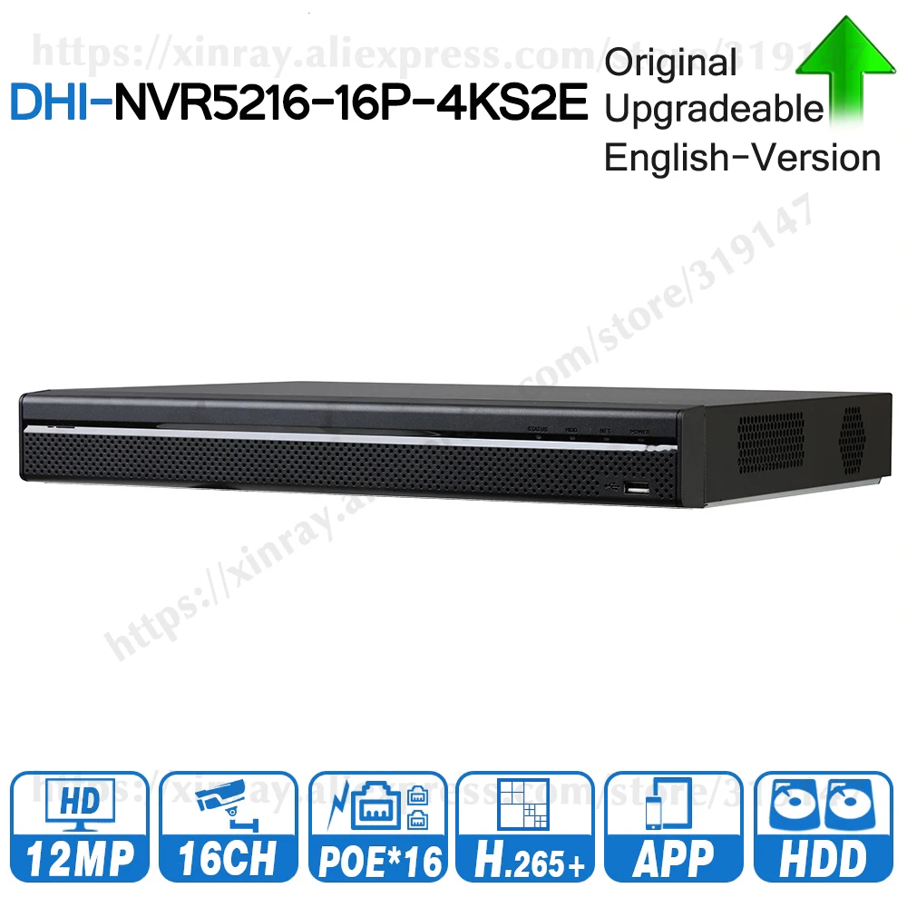 Dahua Pro 16CH NVR NVR5216 16P 4KS2E с поддержкой порта PoE двухсторонний E POE разговора 800 м макс.