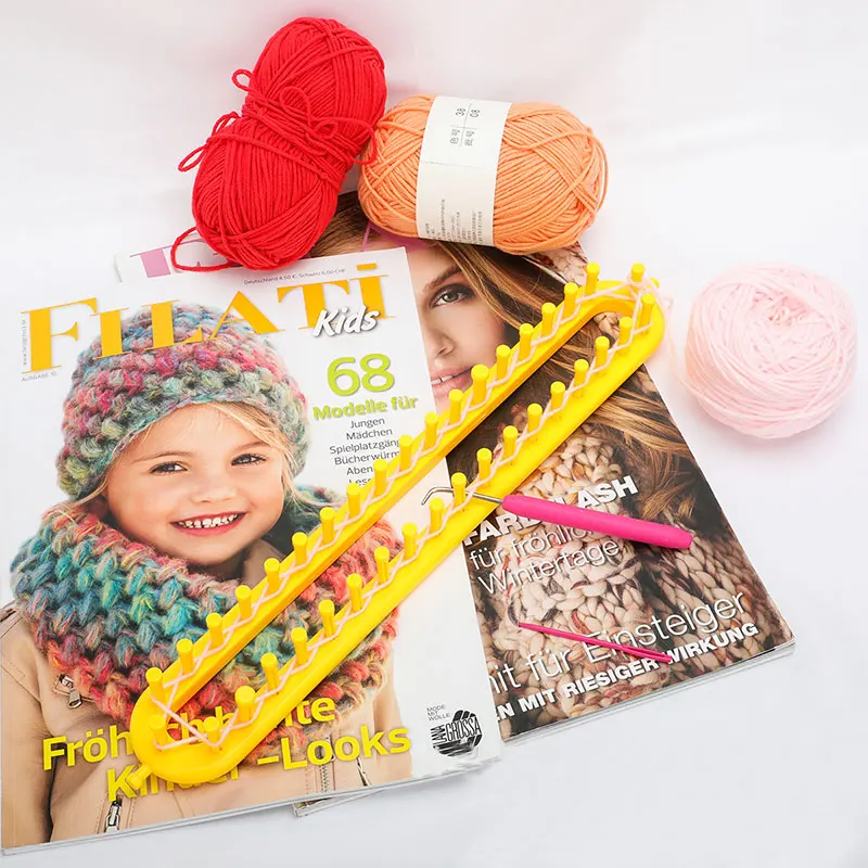 3pcs/Set Weaving Loom Knitting Kit Plastic Pompom Sock Hat Scarf Scarves Maker Long Handle DIY Tool Random Color | Дом и сад