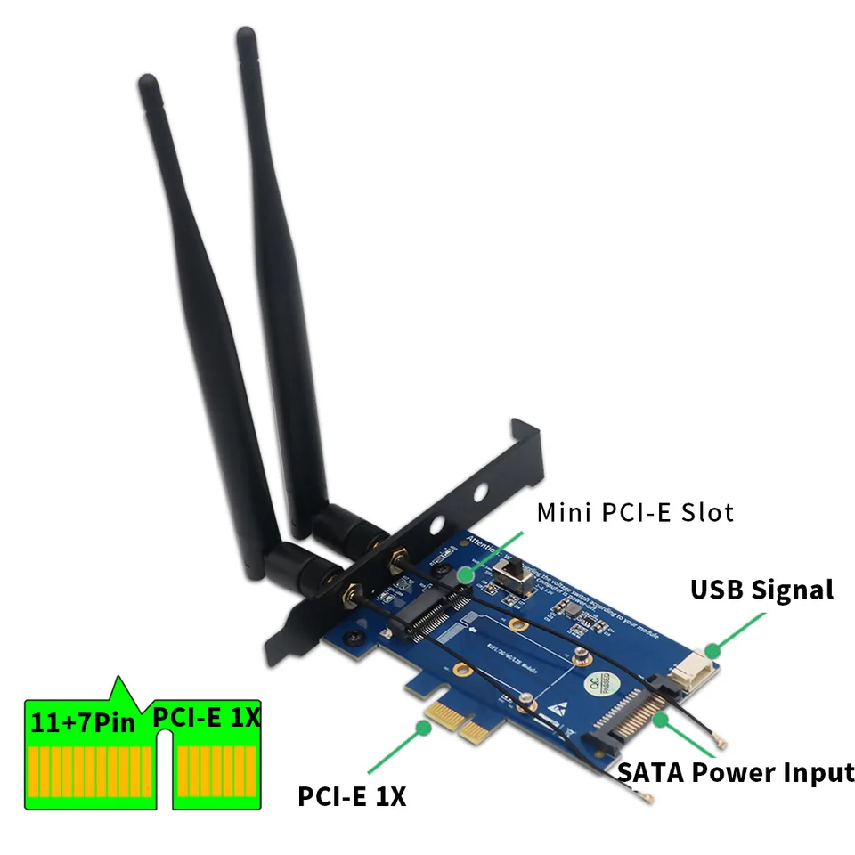 Mini PCI-E To PCI-E PCI-E 1X To Half/Full Mini PCI-E Adapter