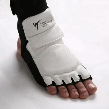 Nieuwe Gew Taekwondo Pu Lederen Voet Handschoenen Sparring Karate Enkel Protector Guard Gear Boksen Vechtsporten Voet Guard Sok Volwassen kid