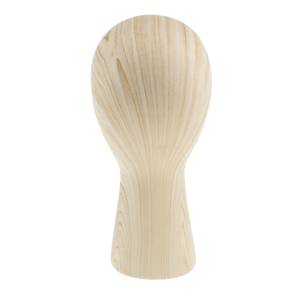 Wood Grain Fiberglass Mannequin Manikin Head Model Wigs Cap Hat Display