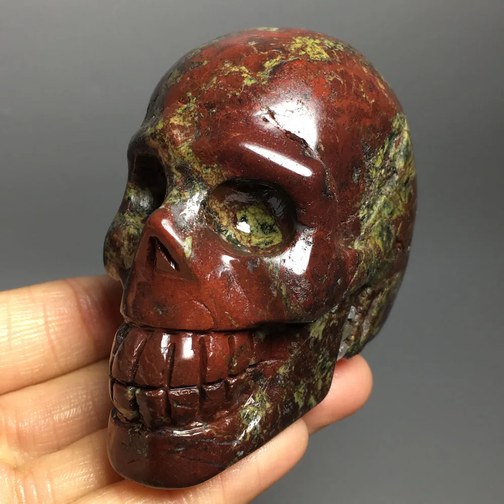 

325g NATURAL dragon blood stone Skull quartz crystals healing