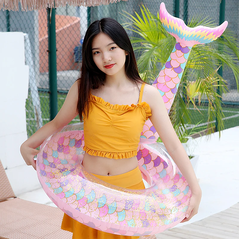 Фитнес 1pc пластиковый надувной костюм Русалочка Купальный Кольцо Буй для
