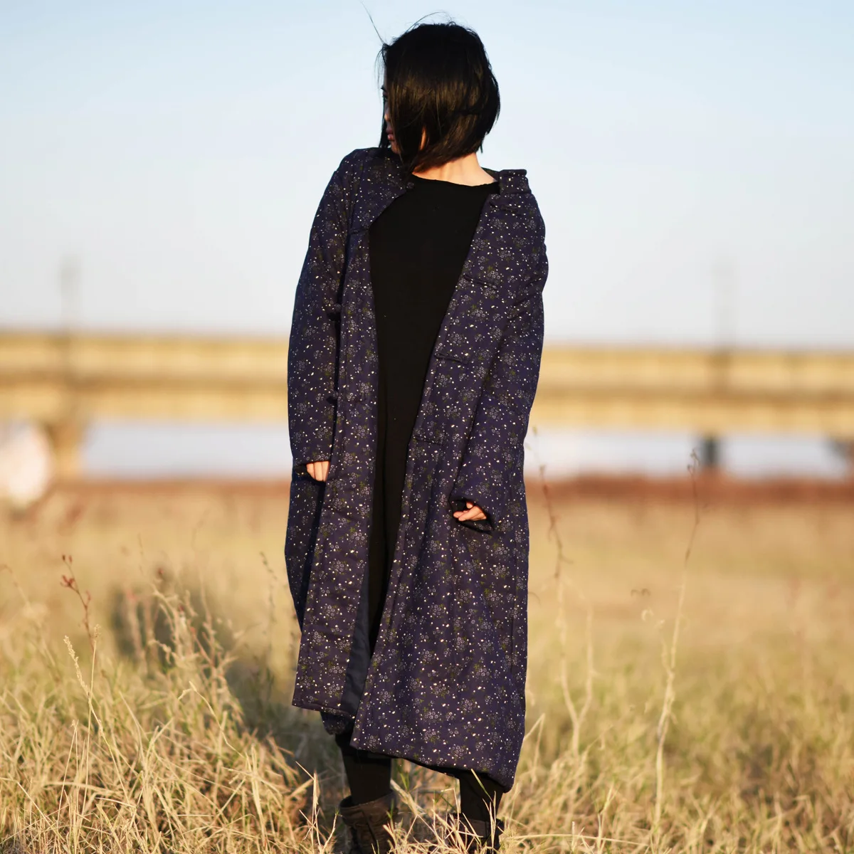 

Warm Thick Parkas Floral Women Winter New 2019 Cotton Vintage Long Sleeve Cotton-padded Warm Clothing Women YoYiKamomo