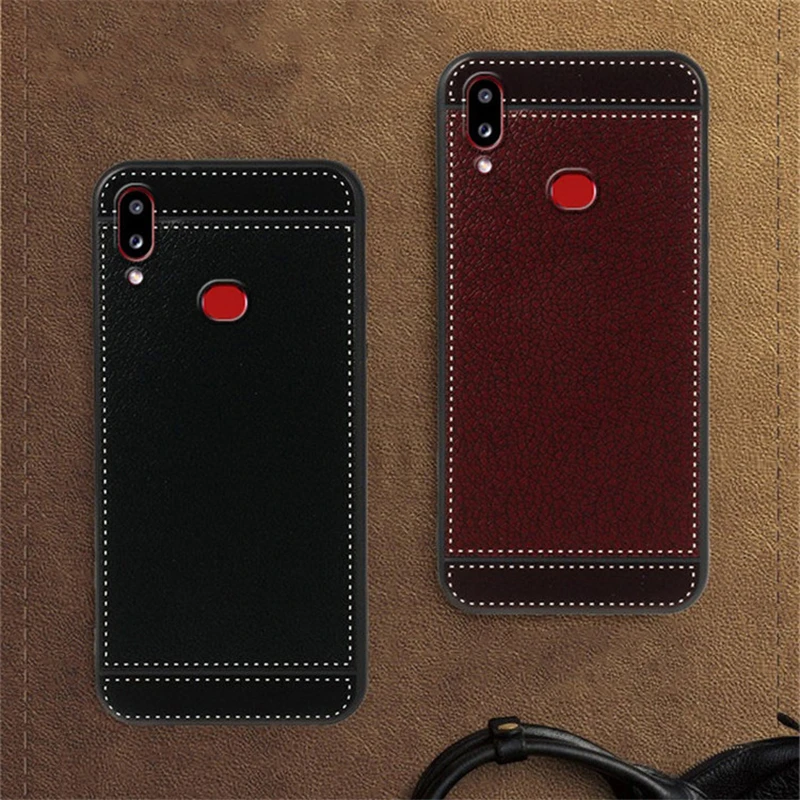 

For Samsung Galaxy A10s SM-A107F/DS Case Luxury Litch Texture Leather TPU Cover For Samsung A10s Mobile Phone Bags Business