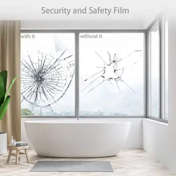 

2mil Security and Safety Clear Window Film shatter-proof for Home Office windows glass Sticker