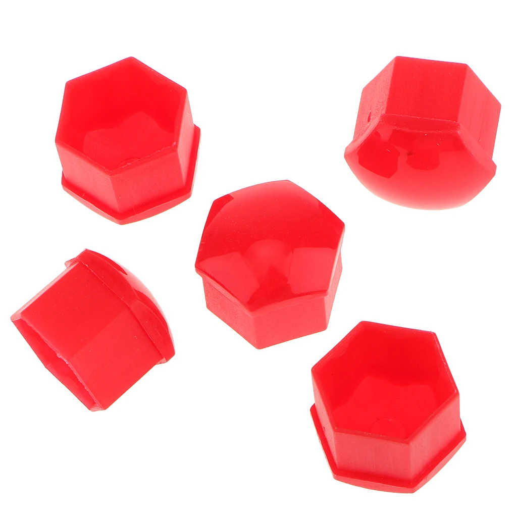20x Wheel Lug Nut Center Cover Caps + REMOVAL TOOL For AUDI VW Skoda Red